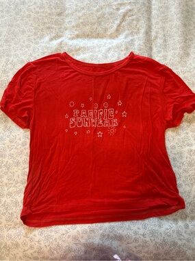 PacSun Red Graphic Cropped Tee